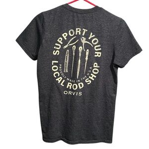 Orvis T-Shirt Support Your Local Rod Shop Grey Men’s Size Small